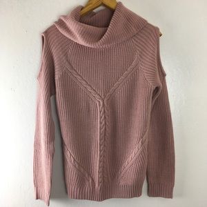 Endless Love cold shoulder cozy knit sweater